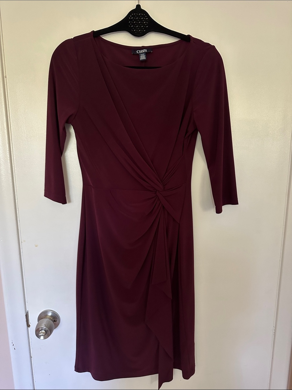 Chaps Women's Wine Knot-Detail Midi Dress